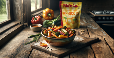 Apricot Glazed Roasted Vegetables with Mariani Dried Apricots