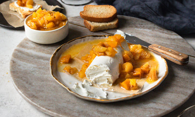 Vanilla Rum Tropical Fruit Compote with Goat Cheese