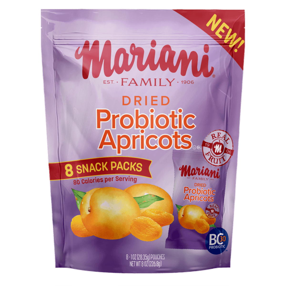 Mariani Snack Pack Probiotic Apricots 5 oz. bag