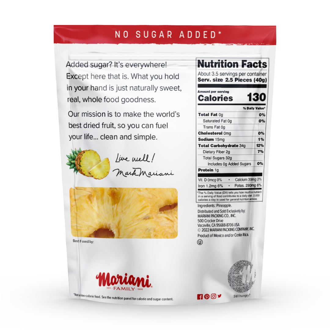 No Sugar Added Dried Pineapple Shop Mariani Dried Fruit