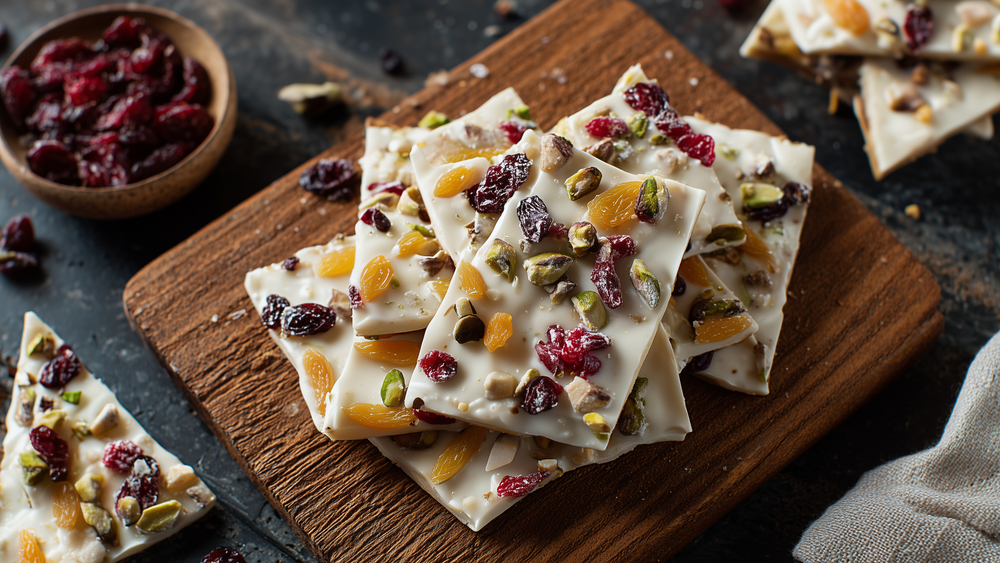 Apricot & Cranberry White Chocolate Bark