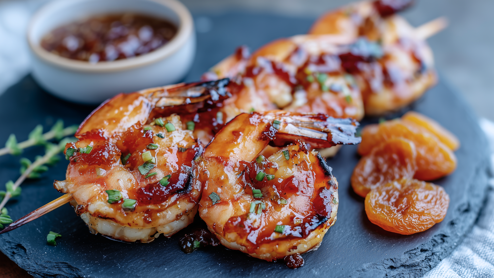 Apricot Glazed Fire Roasted Shrimp