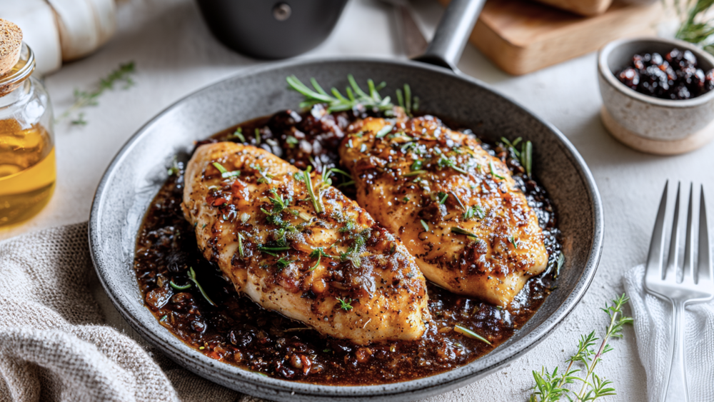 Blueberry–Balsamic Chicken Skillet