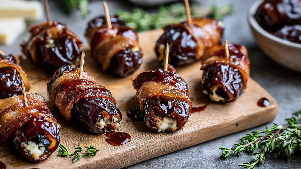 Date, Bacon & Blue Cheese Skewers