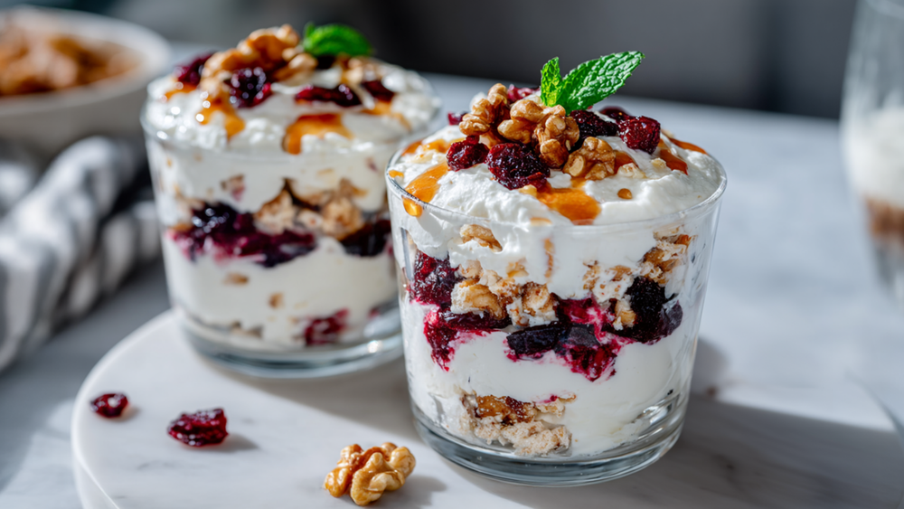 Dried Cranberry & Walnut Yogurt Parfait