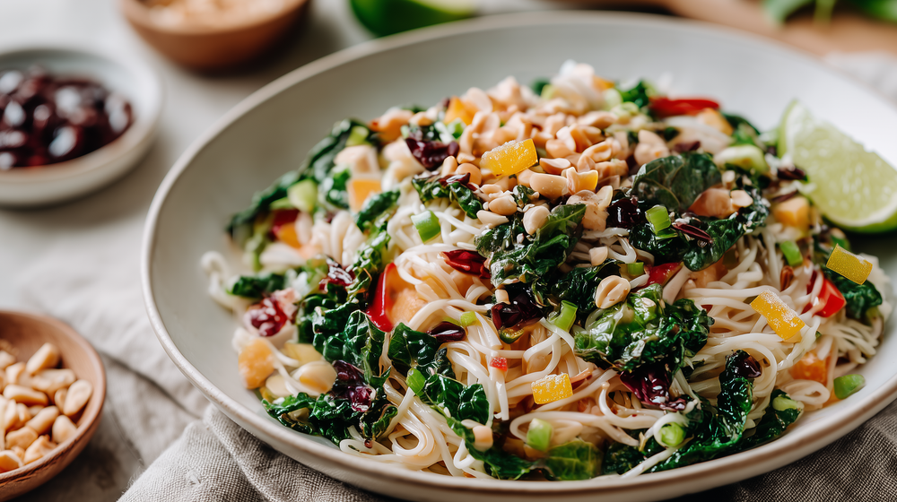 Dried Mango Peanut Noodle Salad
