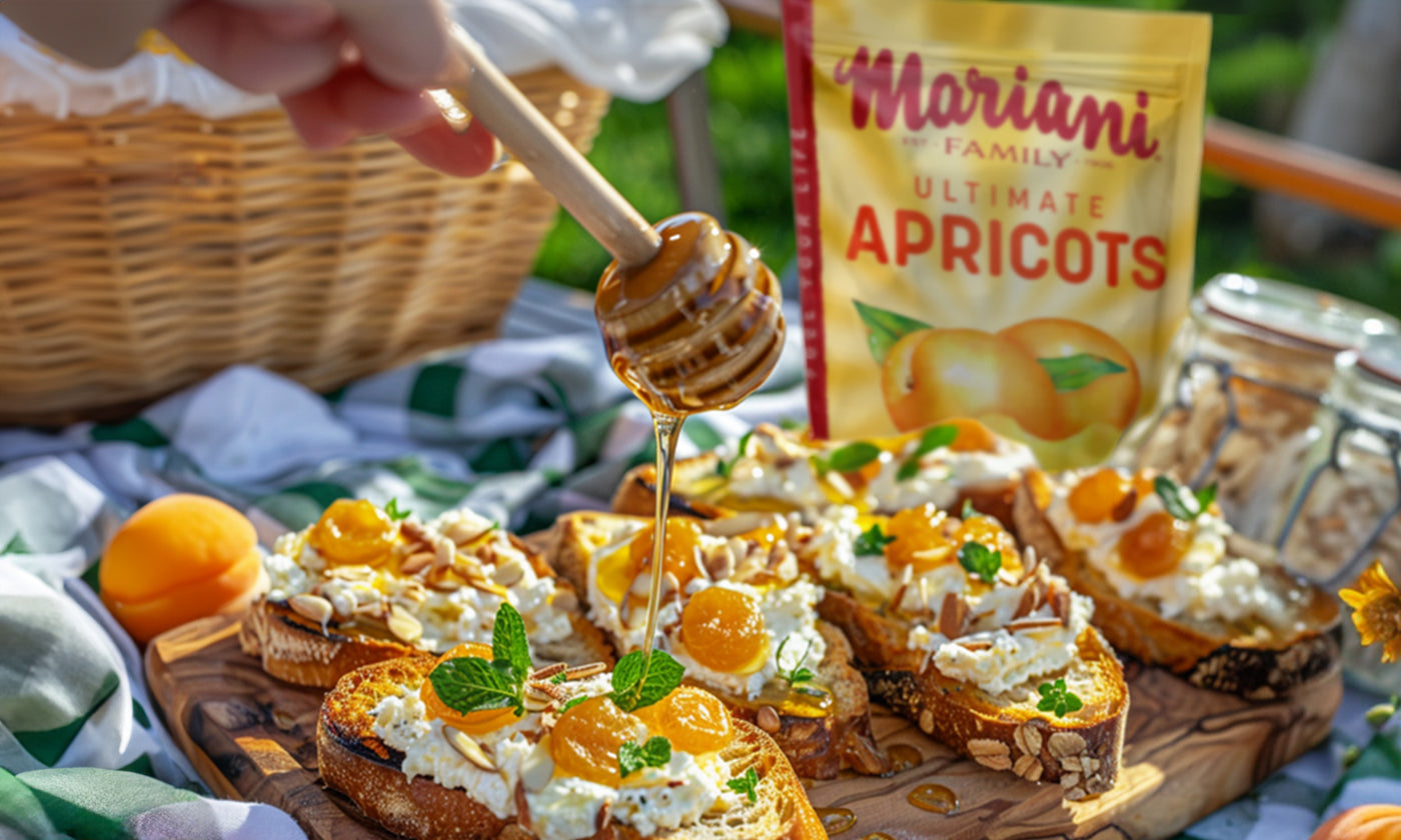 Apricot Crostinis with Ricotta and Almonds