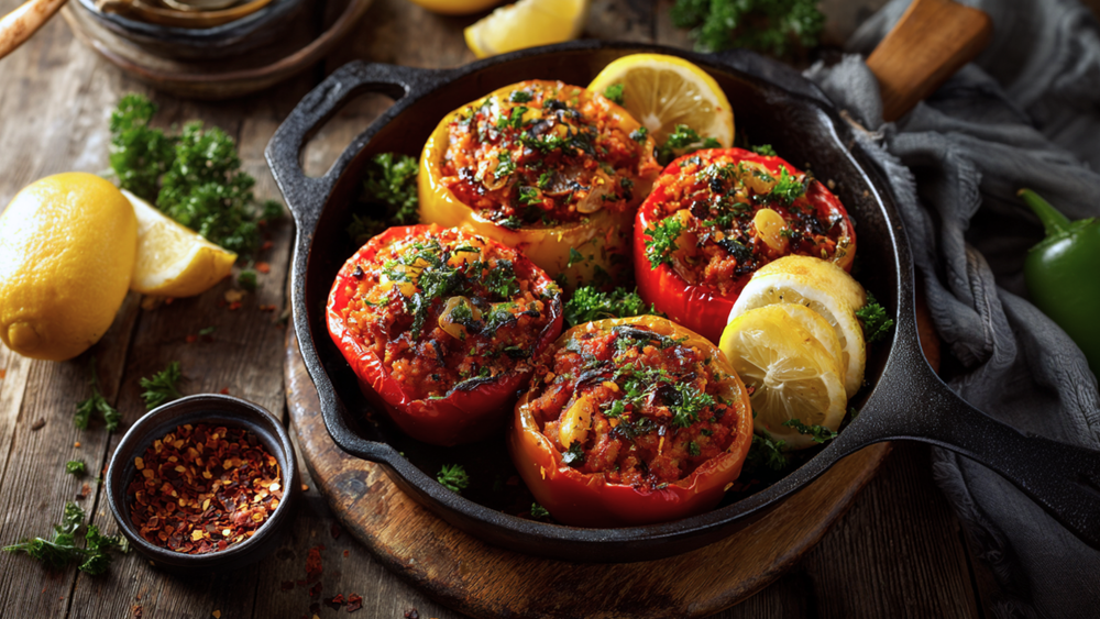 Sausage & Raisin Stuffed Peppers