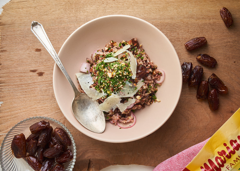 Wild Rice Salad with Dates and Almond Gremolata