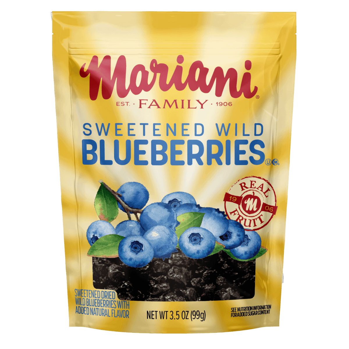 Mariani Dried Wild Blueberries product packaging