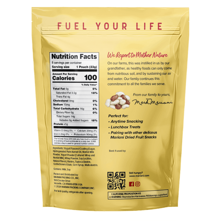 Mariani Snack Pack Yogurt Coated Raisins 3.5 oz. bag